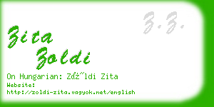 zita zoldi business card